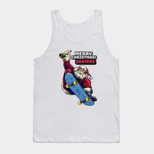 Merry Christmas Skaters Santa Claus Tank Top